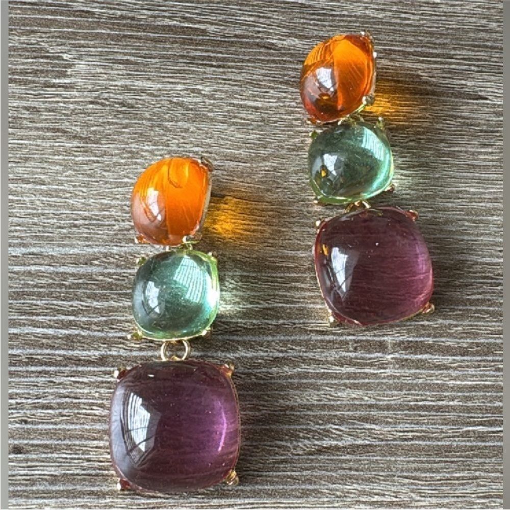Multicolor earrings N441 - Picture 2 of 3
